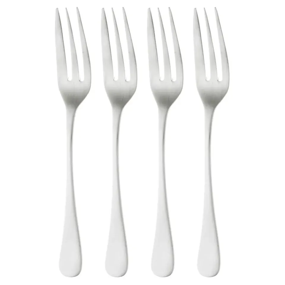 Robert Welch Radford dessert fork matte 4 pieces, Stainless steel Silver-coloured Clearance
