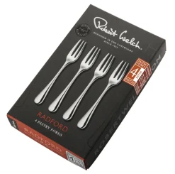 Robert Welch Radford dessert fork matte 4 pieces, Stainless steel Silver-coloured Clearance
