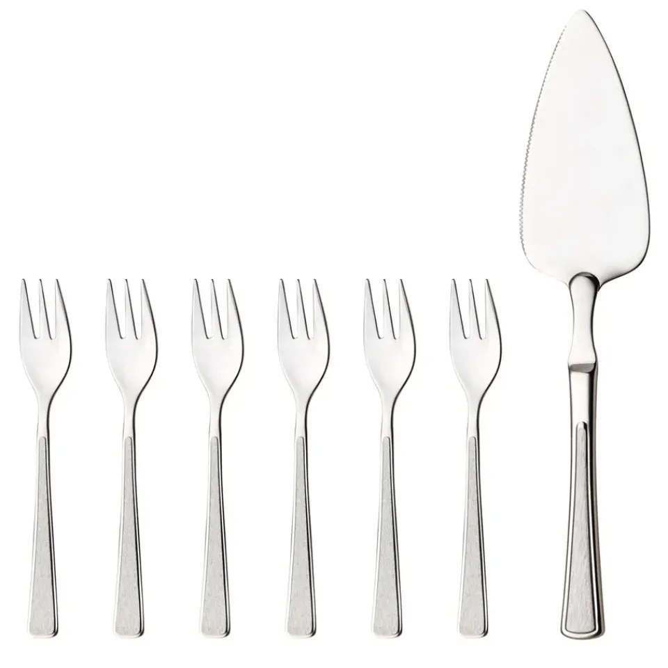 Hardanger Bestikk Ramona cake set 7 pcs, stainless steel Silver-coloured Discount