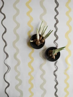 Fine Little Day Randig oilcloth, White-yellow WhiteYellow Sale