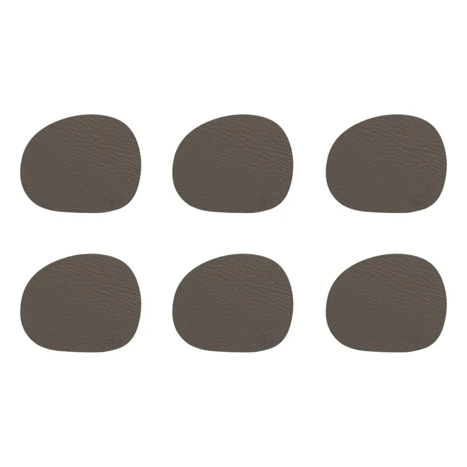 Aida Raw coaster leather 6-pack, Clay Brown Best