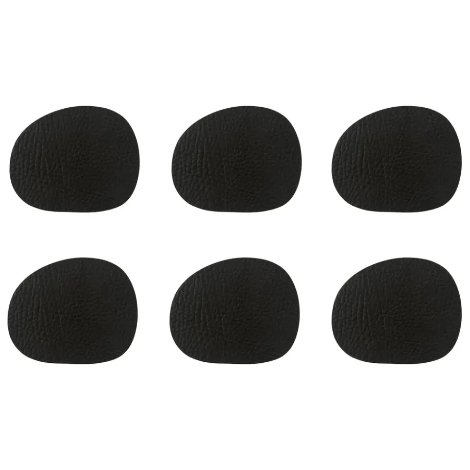 Aida Raw coaster leather 6-pack, buffalo Black