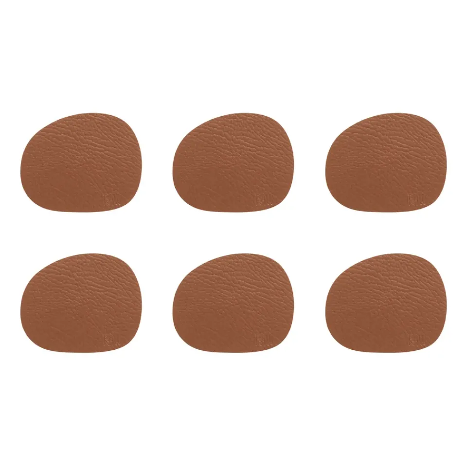 Aida Raw coaster leather 6-pack, Cinnamon Brown Clearance