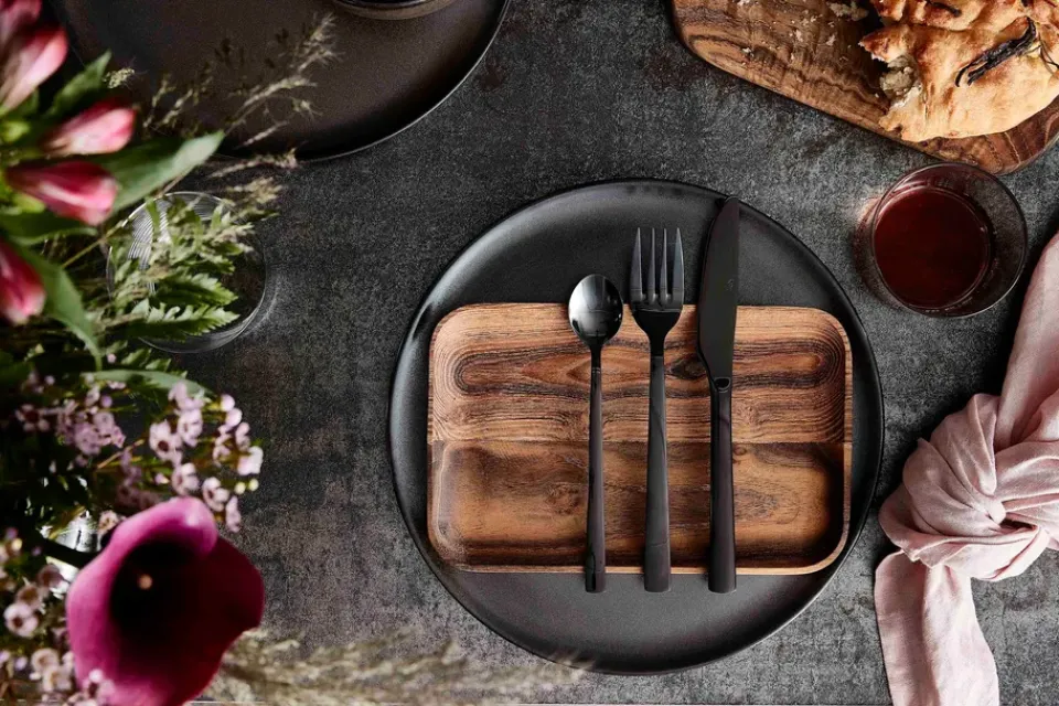 Aida Raw cutlery 60 pieces, Black Online