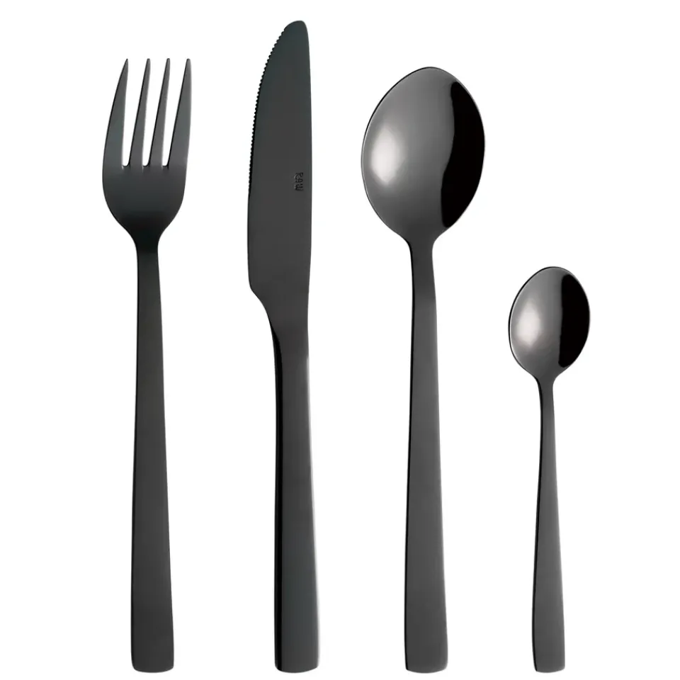 Aida Raw cutlery 24 pieces, Black New