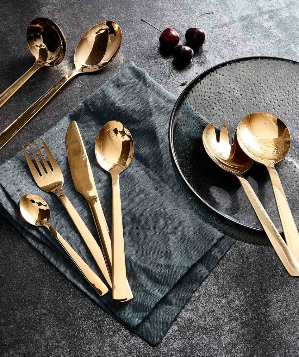 Aida Raw cutlery 24 pieces, Gold Gold-coloured Clearance