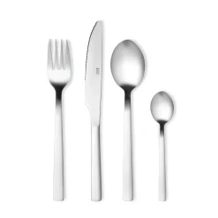 Aida Raw cutlery set 16 pieces, Bright steel Silver-coloured Clearance