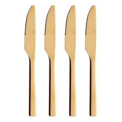 Aida Raw dinner knife 4-pack, Gold Gold-coloured Discount