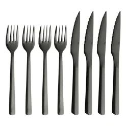 Aida Raw grill cutlery 8 pieces, Black Best