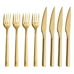 Aida Raw grill cutlery 8 pieces, Gold Gold-coloured New