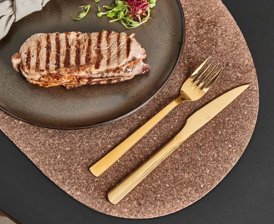 Aida Raw grill cutlery 8 pieces, Gold Gold-coloured New