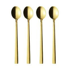 Aida Raw latte spoon 4-pack, Gold Gold-coloured Hot