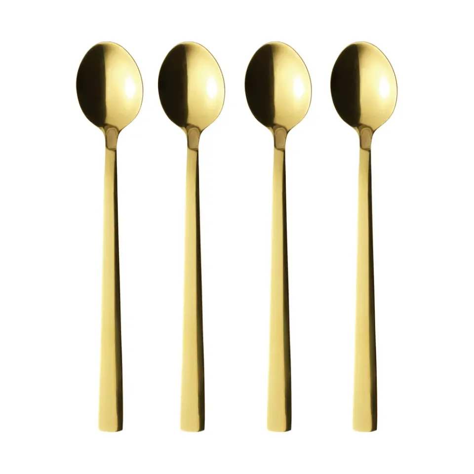 Aida Raw latte spoon 4-pack, Gold Gold-coloured Hot