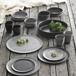 Aida Raw plate Ø28 cm, with dots Black Outlet