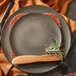 Aida Raw plate Ø28 cm, Forest Brown Online
