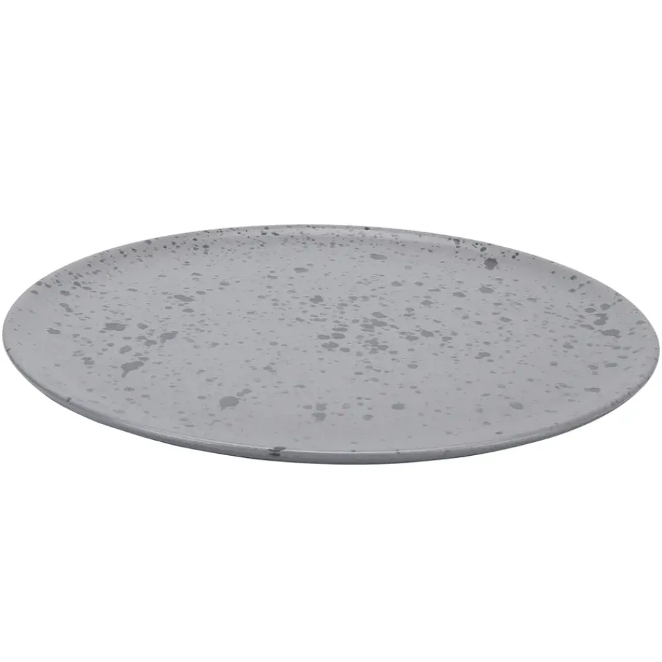 Aida Raw plate Ø28 cm, with dots Grey Sale