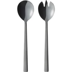 Aida Raw salad cutlery 2 pieces, Black New