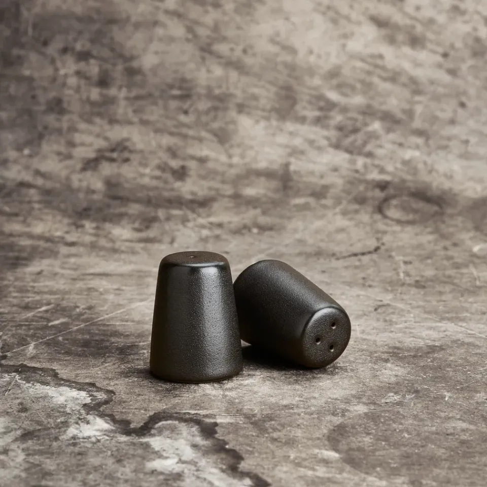 Aida Raw salt and pepper set, Titanium Black