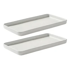 Aida Raw saucer 18x34 cm 2-pack, Arctic White New