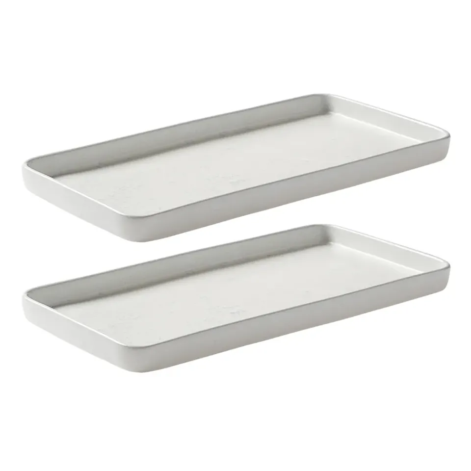Aida Raw saucer 18x34 cm 2-pack, Arctic White New