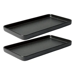 Aida Raw saucer 18x34 cm 2-pack, Titanium Black Clearance