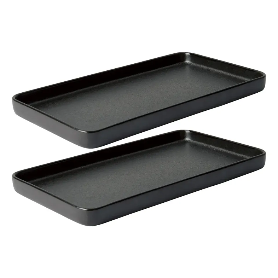 Aida Raw saucer 18x34 cm 2-pack, Titanium Black Clearance
