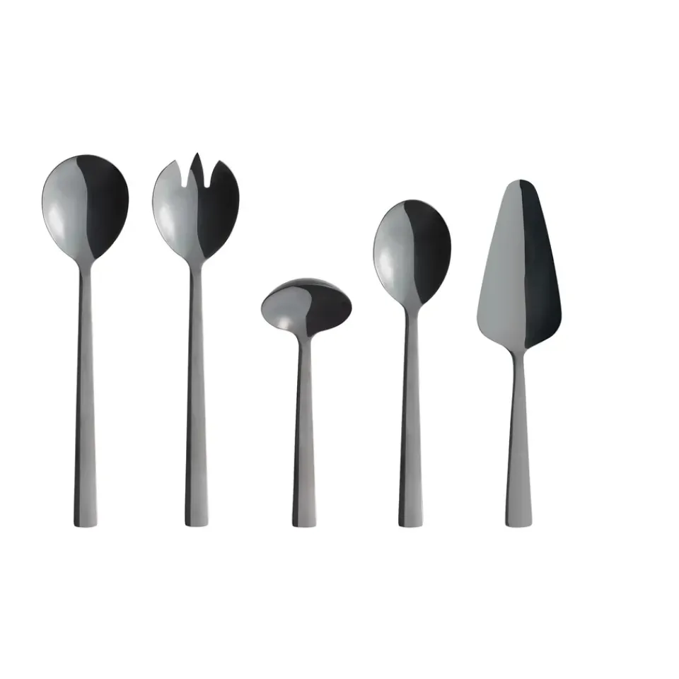 Aida Raw servering cutlery 5 pieces, Black Discount