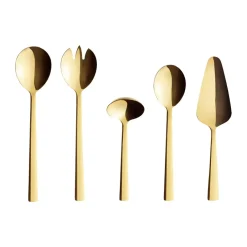 Aida Raw servering cutlery 5 pieces, Gold (shiny) Gold-coloured Outlet