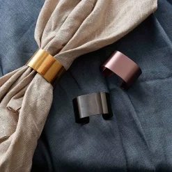 Aida Raw serviette holder 4-pack, Gold Gold-coloured