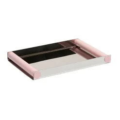 Design Letters Ray tray disco tray 20.5x30 cm, Creole pink-stainless steel Silver-colouredPink New