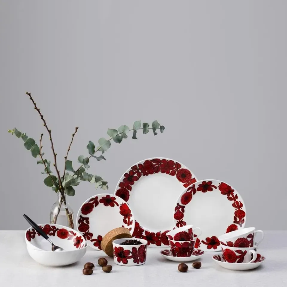 Gustavsbergs Porslinsfabrik Röd Aster plate, Ø 18 cm RedWhite Sale