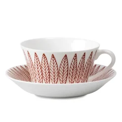Gustavsbergs Porslinsfabrik Röd Salix tea set, cone, tea cup + saucer Red Clearance