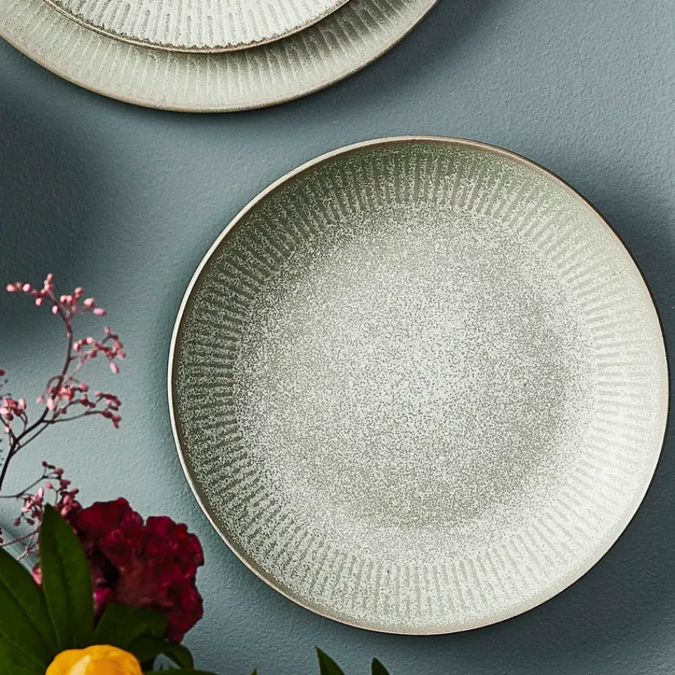 Aida Relief soup plate Ø22 cm, Green Outlet