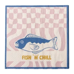 Bloomingville Remy paper napkin 20-pack, Blue Hot