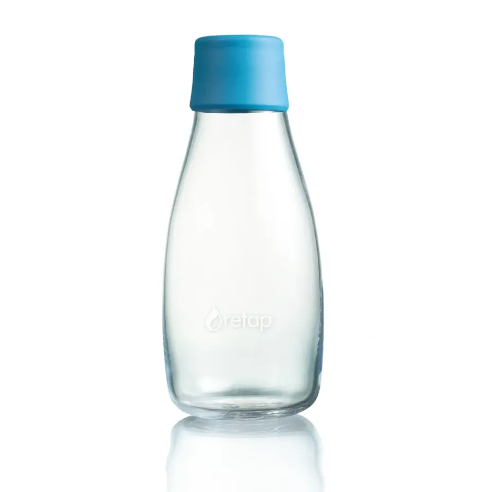Retap glass bottle 0.3 l, light Blue Hot