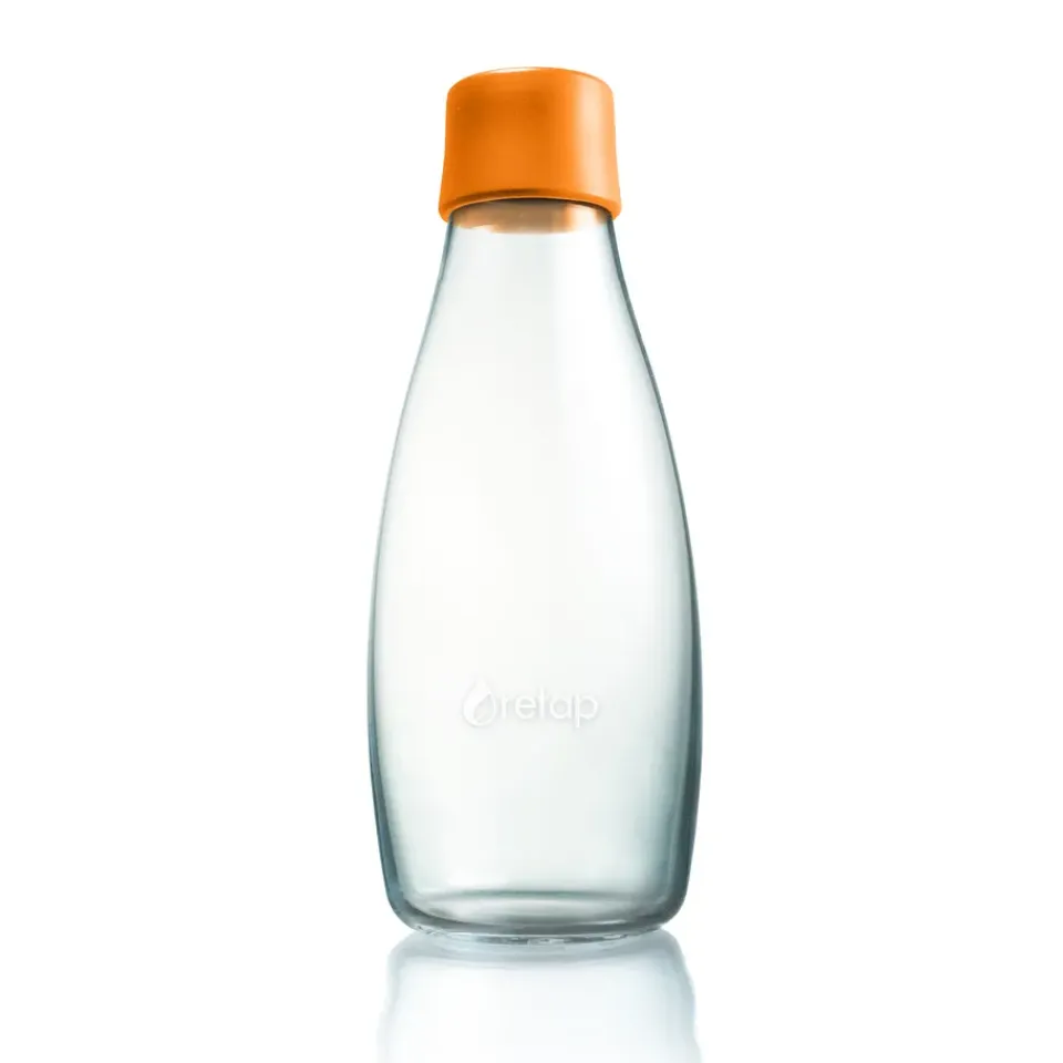 Retap glass bottle 0.5 l, Orange Hot