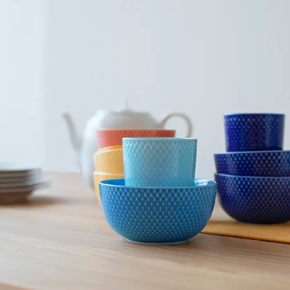 Lyngby Porcelæn Rhombe bowl Ø13 cm, Blue Sale