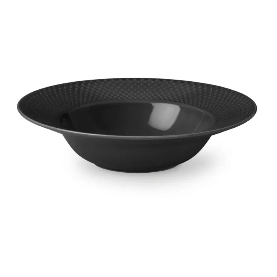 Lyngby Porcelæn Rhombe Earth deep plate Ø24.5 cm, Slate Grey