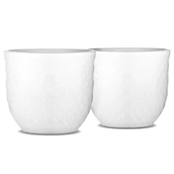 Lyngby Porcelæn Rhombe egg cup. 2-pack, White