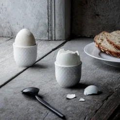 Lyngby Porcelæn Rhombe egg cup. 2-pack, White