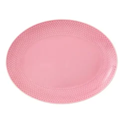 Lyngby Porcelæn Rhombe oval serving plate 21.5x28.5 cm, Pink Discount