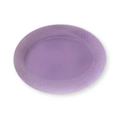 Lyngby Porcelæn Rhombe oval serving saucer 35x26,5 cm, light Purple Hot
