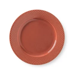 Lyngby Porcelæn Rhombe plate terracotta, 23 cm Red
