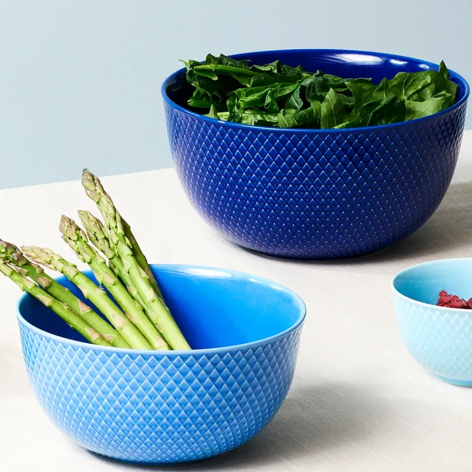 Lyngby Porcelæn Rhombe serving bowl Ø22 cm, dark Blue Best