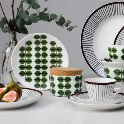 Gustavsbergs Porslinsfabrik Ribb plate, Ø 22 cm BrownWhite Discount