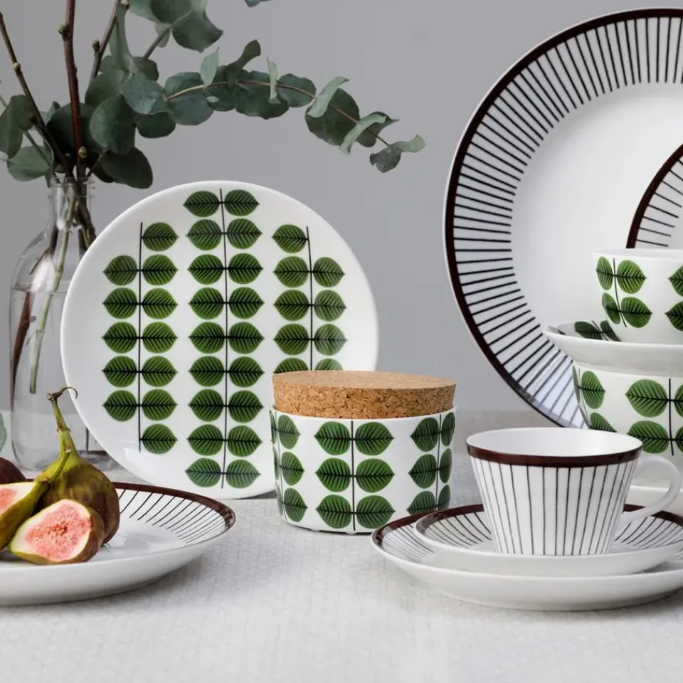 Gustavsbergs Porslinsfabrik Ribb plate, Ø 22 cm BrownWhite Discount