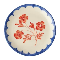 RICE ceramic plate Ø15 cm, Vintage Flower BlueOrange New