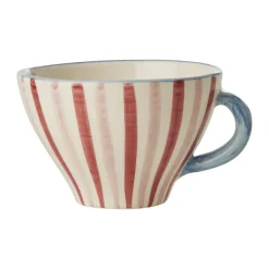 RICE ceramic teacup, Stripes PinkRed Sale