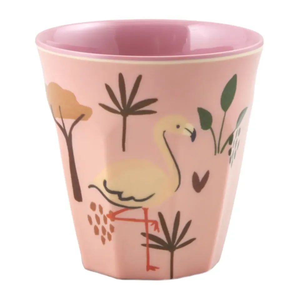 RICE children's cup melamine, Jungle Animal Pink Clearance