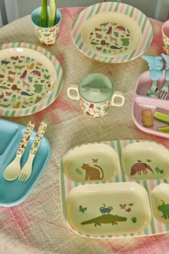 RICE children's dinnerware set 4 pieces, Sweet Jungle Print-Cream White